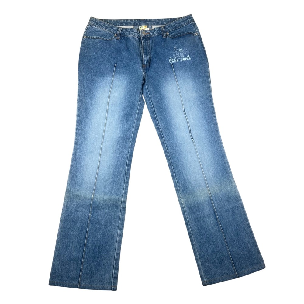 Vintage 2002 Sesame Street Bert and Ernie Womens 5 Embroidered Jeans Blue